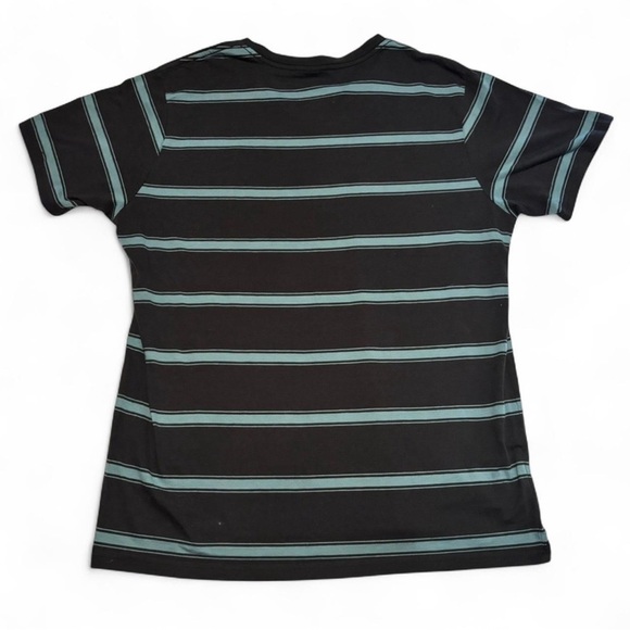 Oakley Men's T Shirt XL V Neck Green Black Stripe - Picture 2 of 4